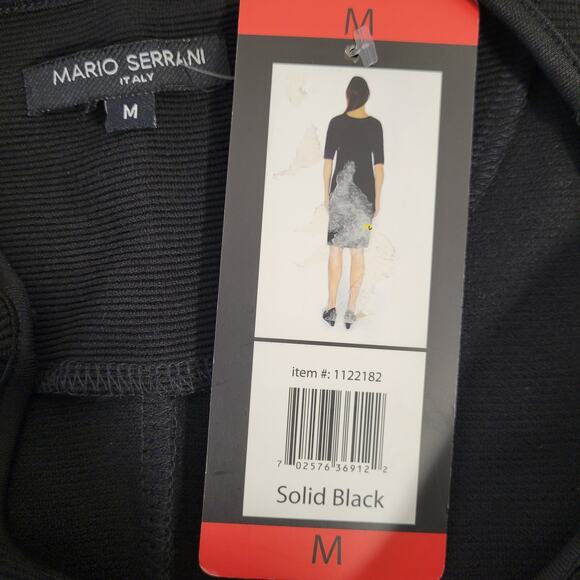 NWT Mario Serrani Womens Black Textured Knit‎ Sheath Dress Medium - Picture 7 of 13